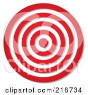 Poster, Art Print Of Red And White Target With Shading - 2