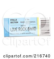 Royalty Free RF Clipart Illustration Of A Live Rock Band Concert Ticket by michaeltravers #COLLC216740-0111
