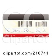 Poster, Art Print Of First Class Plane Ticket With Barcodes