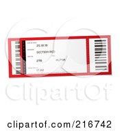 Poster, Art Print Of Red And White Concert Ticket Stub