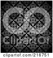 Poster, Art Print Of Background Of Silver Floral Diamonds