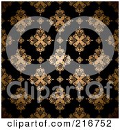 Poster, Art Print Of Seamless Background Of A Golden Floral Pattern On Black