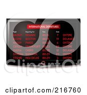 Poster, Art Print Of Wall Mounted Lcd Tv With Airport Departure Information