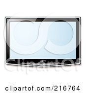Poster, Art Print Of Wall Mounted Lcd Tv With A Blue Display