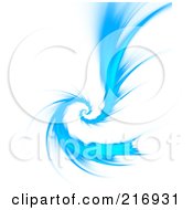 Poster, Art Print Of Bright Blue Twisting Fractal Vortex On White