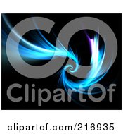 Royalty Free RF Clipart Illustration Of A Spiraling Blue Fractal Over Blackness 2