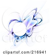 Poster, Art Print Of Blue And Purple Fractal Orb And Shapes On White