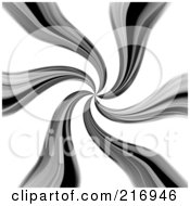 Royalty Free RF Clipart Illustration Of A Background Of Chrome Vortex Spiraling Waves On White by Arena Creative
