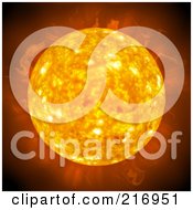 Poster, Art Print Of Fiery Sun With Heat