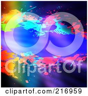 Poster, Art Print Of Background Of Colorful Splatters With A Break For Copyspace