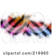 Poster, Art Print Of Pointed Stripes On Colorful Halftone Bar On White