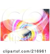 Royalty Free RF Clipart Illustration Of A Colorful Abstract Wave Background With A Sketched Texture