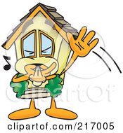 Poster, Art Print Of Home Mascot Character Waving And Whistling