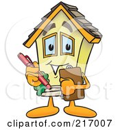 Poster, Art Print Of Home Mascot Character Holding A Clipboard
