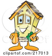 Poster, Art Print Of Home Mascot Character Pointing Outwards