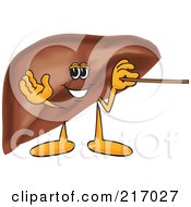Liver Mascot Character Using A Pointer Stick
