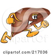 Poster, Art Print Of Liver Mascot Character Running