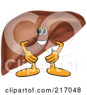 Royalty Free RF Clipart Illustration Of A Liver Mascot Character With His Hands On His Hips by Mascot Junction