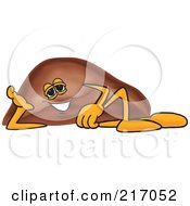 Liver Mascot Character Reclined