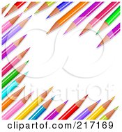 Poster, Art Print Of Background Of Colored Pencils In Random Display