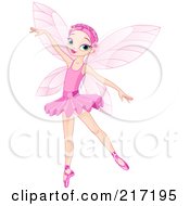 Pretty Pink Haired Fairy Gracefully Dancing