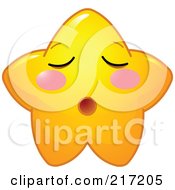 Poster, Art Print Of Cute Yellow Star Character Sleeping