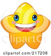 Poster, Art Print Of Cute Yellow Star Character Smiling