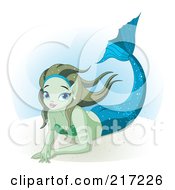 Poster, Art Print Of Pretty Mermaid Resting Underwater