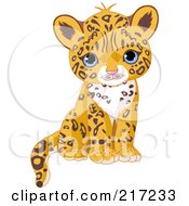 Poster, Art Print Of Cute Jaguar Cub Sitting