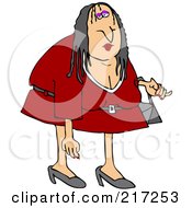 Poster, Art Print Of Scraggly Woman In A Red Dress