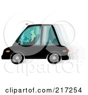 Poster, Art Print Of Woman Text Messaging While Driving Her Car
