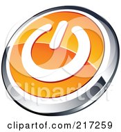 Poster, Art Print Of Shiny Orange White And Chrome Power App Icon Button