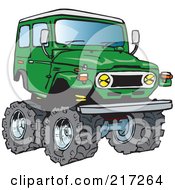 Green 4x4 Cruiser Vehicle With Big Tires