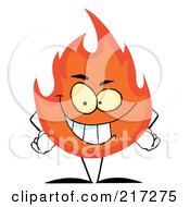 Poster, Art Print Of Evil Grinning Flame Character