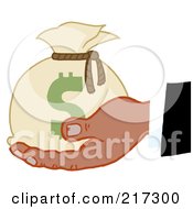 Poster, Art Print Of Black Hand Holding A Sack Of Money