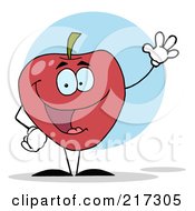 Poster, Art Print Of Waving Red Apple Character
