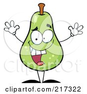 Royalty Free RF Clipart Illustration Of A Happy Green Pear Character
