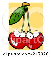 Royalty Free RF Clipart Illustration Of Two Cherry Characters by Hit Toon