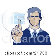 Corporate Businessman Entering Her Security Code Into A Keypad On A White Background