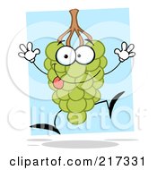 Royalty Free RF Clipart Illustration Of A Happy Green Grape by Hit Toon