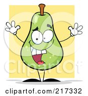 Poster, Art Print Of Happy Green Pear