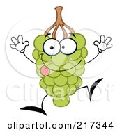 Royalty Free RF Clipart Illustration Of A Happy Green Grape Character by Hit Toon