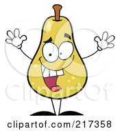 Royalty Free RF Clipart Illustration Of A Happy Yellow Pear Character