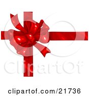 Birthday Anniversary Valentines Day Or Christmas Present Wrapped With A Red Ribbon And Bow Over White