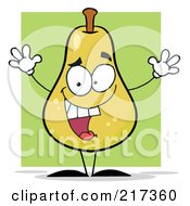 Royalty Free RF Clipart Illustration Of A Happy Yellow Pear by Hit Toon