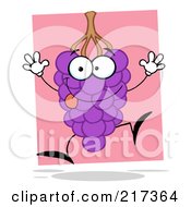 Royalty Free RF Clipart Illustration Of A Happy Purple Grape