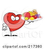 Poster, Art Print Of Red Heart Carrying A Fruit Tray