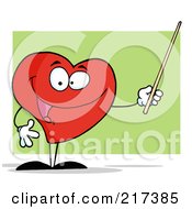 Poster, Art Print Of Red Heart Holding A Pointer Stick