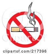 Smoking Cigarette On A No Smoking Sign