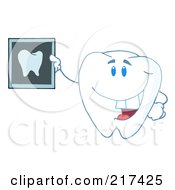 Poster, Art Print Of Tooth Character Holding Up A Dental Xray